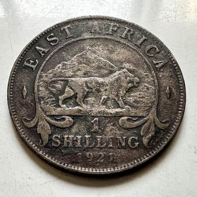 🌹外币初藏🌹🐯2026年第45场   每周二四六晚8️⃣点  世界硬币 英属东非 1921年 乔治五世 1先令银币 7.77克-27.8毫米-25%银