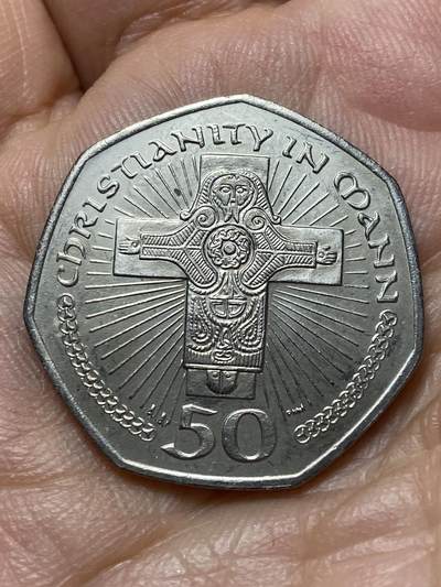 2026年第四十七场(总第二百一十六场）外国好品散币场(免佣金) - 少见–马恩岛2000年50便士(马恩岛基督教文化纪念币)