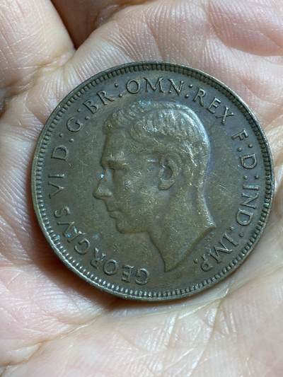 2026年第四十七场(总第二百一十六场）外国好品散币场(免佣金) 澳大利亚🇦🇺1945年1便士(乔治六世第一版，面值后带点，p版珀斯造)