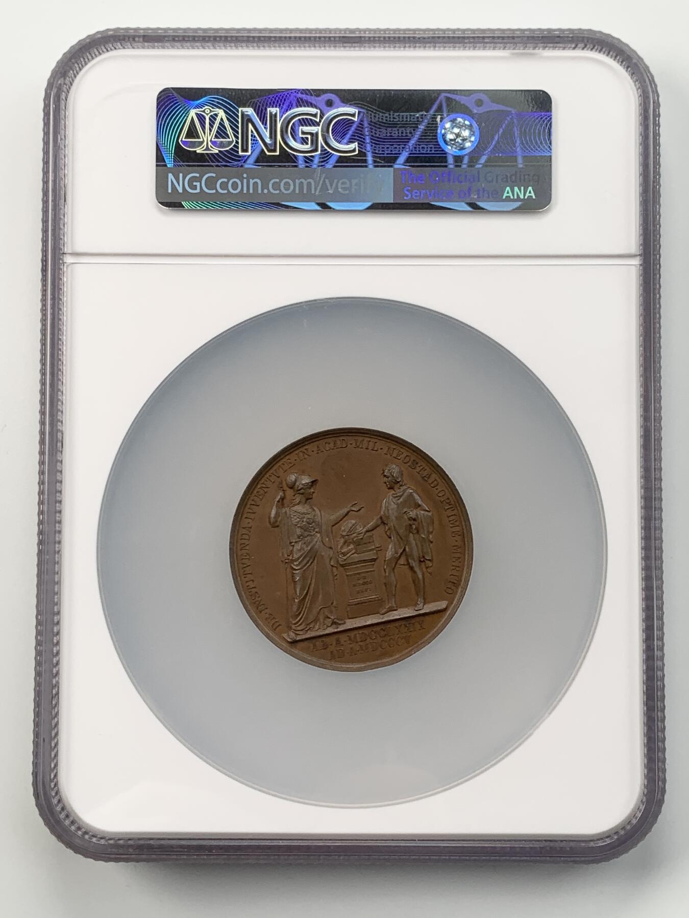 掌中浮雕-藏着的欧洲第059场 NGC MS63：1846年奥地利FRANZ KINSKY伯爵纪念铜章，48mm