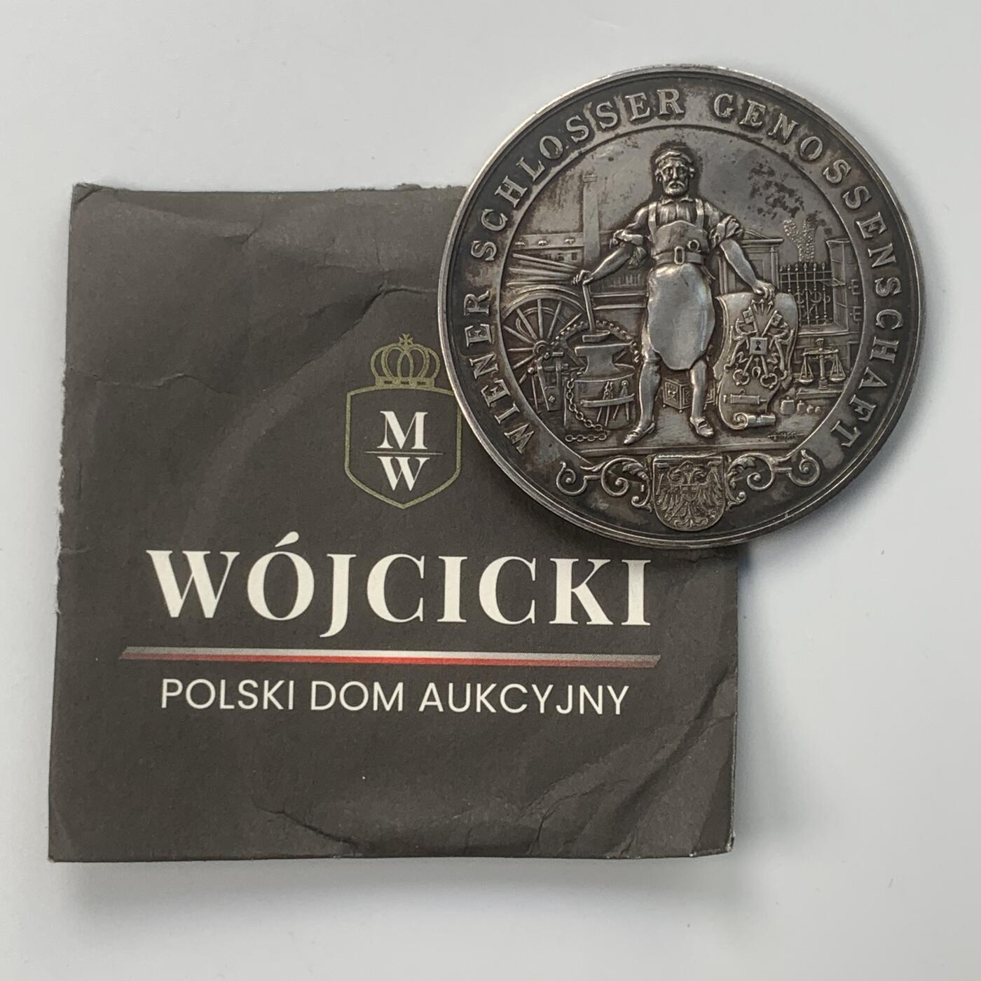 掌中浮雕-藏着的欧洲第059场 奥地利维也纳铁匠行会银质奖章，50mm，38.7g