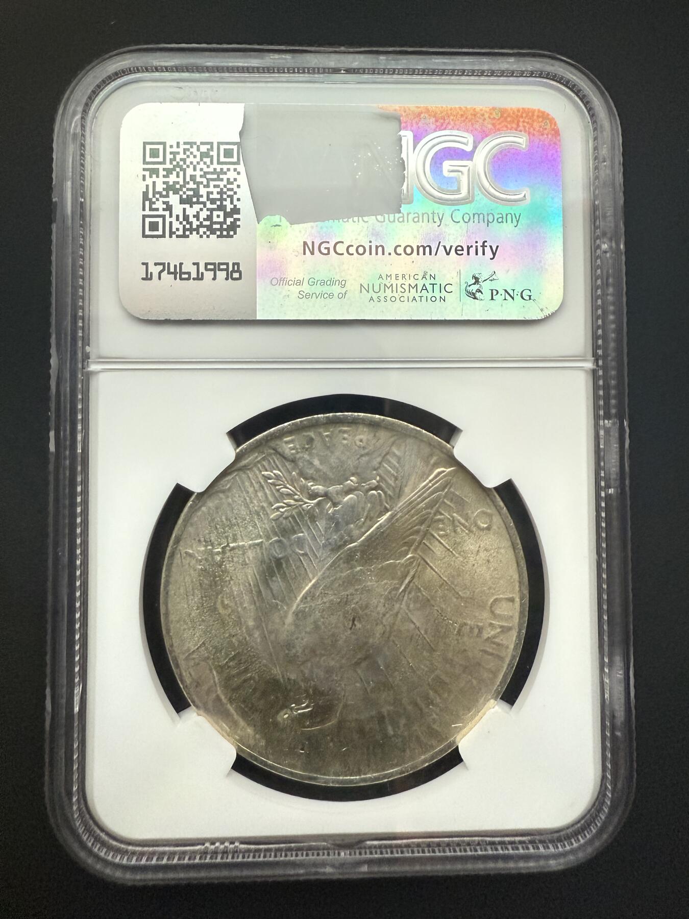 【周六 19:30】乾藏阁外国银币专场・裸币 / 评级币 + 银章铜章 保真包老 美国1923年和平银元1美元银币 NGC MS61