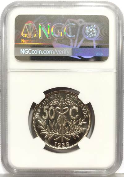 博洋堂“生趣盎然”4月精品专场暨第169期（全场包邮） NGC MS67 玻利维亚1939年50分镍币 经典太阳神和羊驼图案 底板平整 图文精致 热门品种 冠军分数