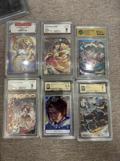喜灰玩卡拍卖第八期，接拍品0佣金，欢迎送拍，释放现金流，让自己有资金可以购买更多喜欢的卡牌，让别的卡友能淘到更多心仪的卡牌 评级卡 一组6张 5张卡游彩闪卡位 一张ips嘉年华限定普卡（评级壳都有小划痕，介意勿拍）