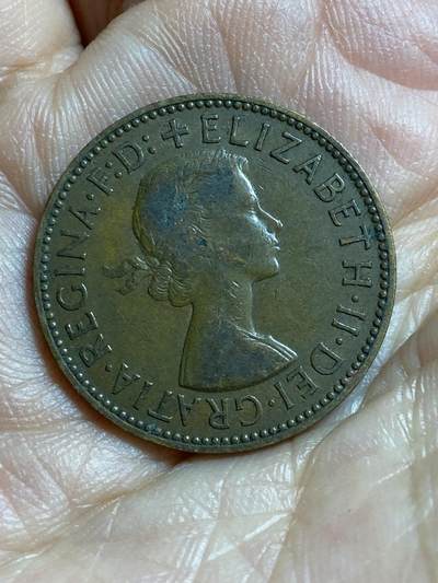 2026年第四十七场(总第二百一十六场）外国好品散币场(免佣金) 英国🇬🇧1956年半便士(伊丽莎白二世青年桂冠第二版)