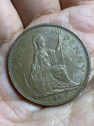 2026年第四十七场(总第二百一十六场）外国好品散币场(免佣金) 英国🇬🇧1967年1便士(伊丽莎白二世青年桂冠第二版，普制币关门年)