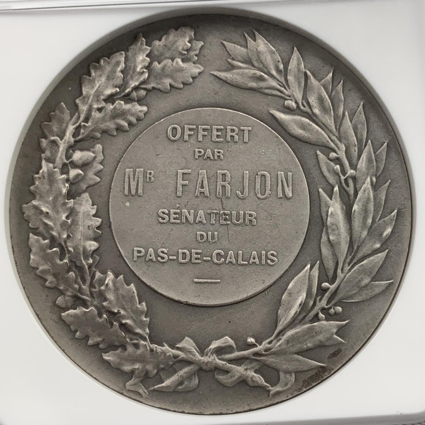 掌中浮雕-藏着的欧洲第059场 NGC MS64 : 法国玛丽安娜镀银铜章，参议员奖章，45mm