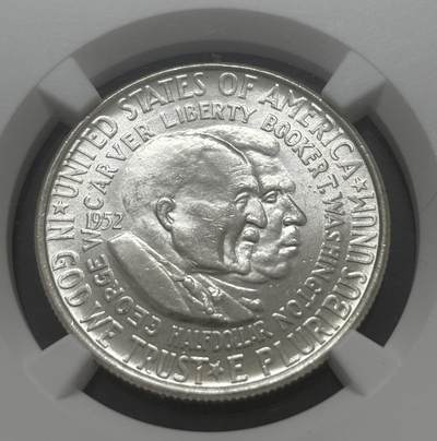 文馨钱币收藏第 303 场，【五一钱币荟，收藏盛宴】长期接代拍业务 NGC MS63 1953 年美国地图版 50分银币，细节看图