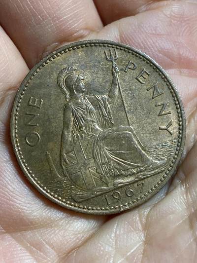 2026年第四十七场(总第二百一十六场）外国好品散币场(免佣金) 英国🇬🇧1967年1便士(伊丽莎白二世青年桂冠第二版，普制币关门年)