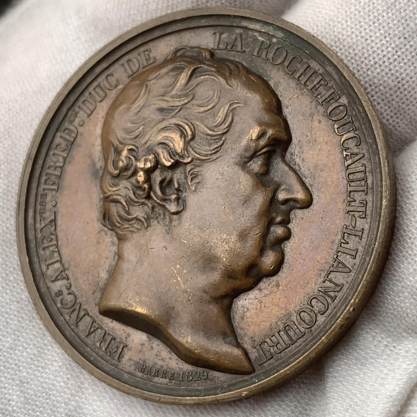 掌中浮雕-藏着的欧洲第059场 1821年法国历史人物纪念铜章，41mm
