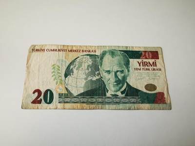 零零发流通品外国纸币拍卖 无佣金 土耳其 缺角