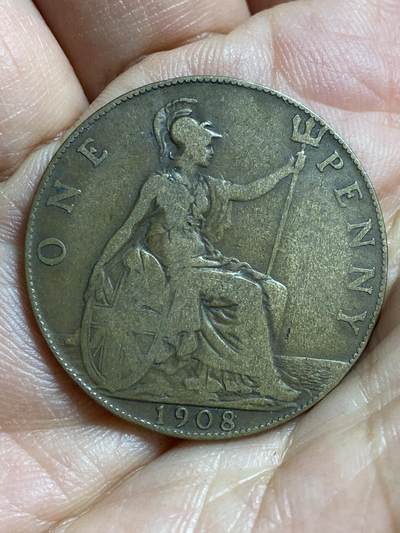 2026年第四十七场(总第二百一十六场）外国好品散币场(免佣金) 英国🇬🇧1908年1便士(爱德华七世时期)