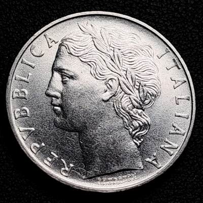 泉币菌-第230场-拍品多 请提前出价 意大利早期100里拉 月亮和记忆女神密涅瓦 不锈钢币 27.8mm