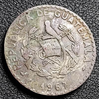 泉币菌-第230场-拍品多 请提前出价 民族妇女 危地马拉25分镍铜硬币 字边 27毫米 铜钱纪念币