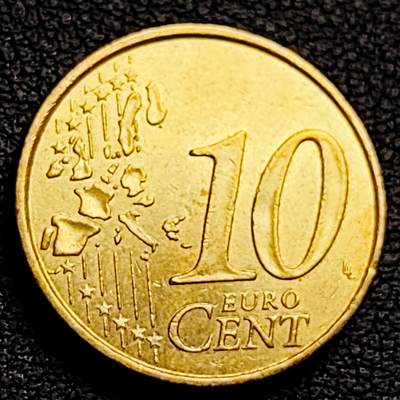 泉币菌-第230场-拍品多 请提前出价 欧元 法国1999年10欧分铜币 玛丽安娜 欧盟地图 19.75MM 