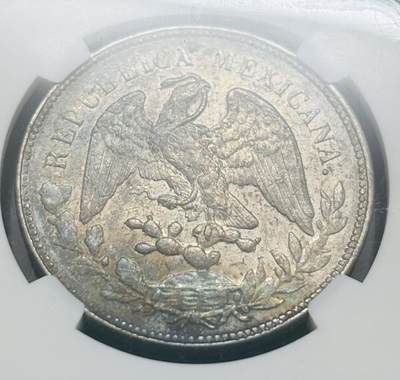 文馨钱币收藏第 303 场，【五一钱币荟，收藏盛宴】长期接代拍业务 NGC AU58 墨西哥 1900 年鹰洋银元，双面好彩，细节拉满