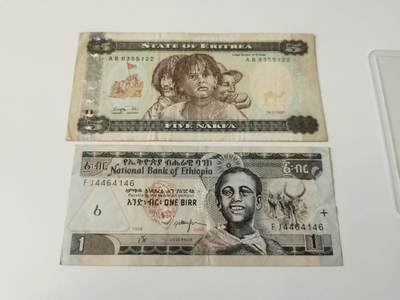 零零发流通品外国纸币拍卖 无佣金 厄立特里亚和埃塞俄比亚