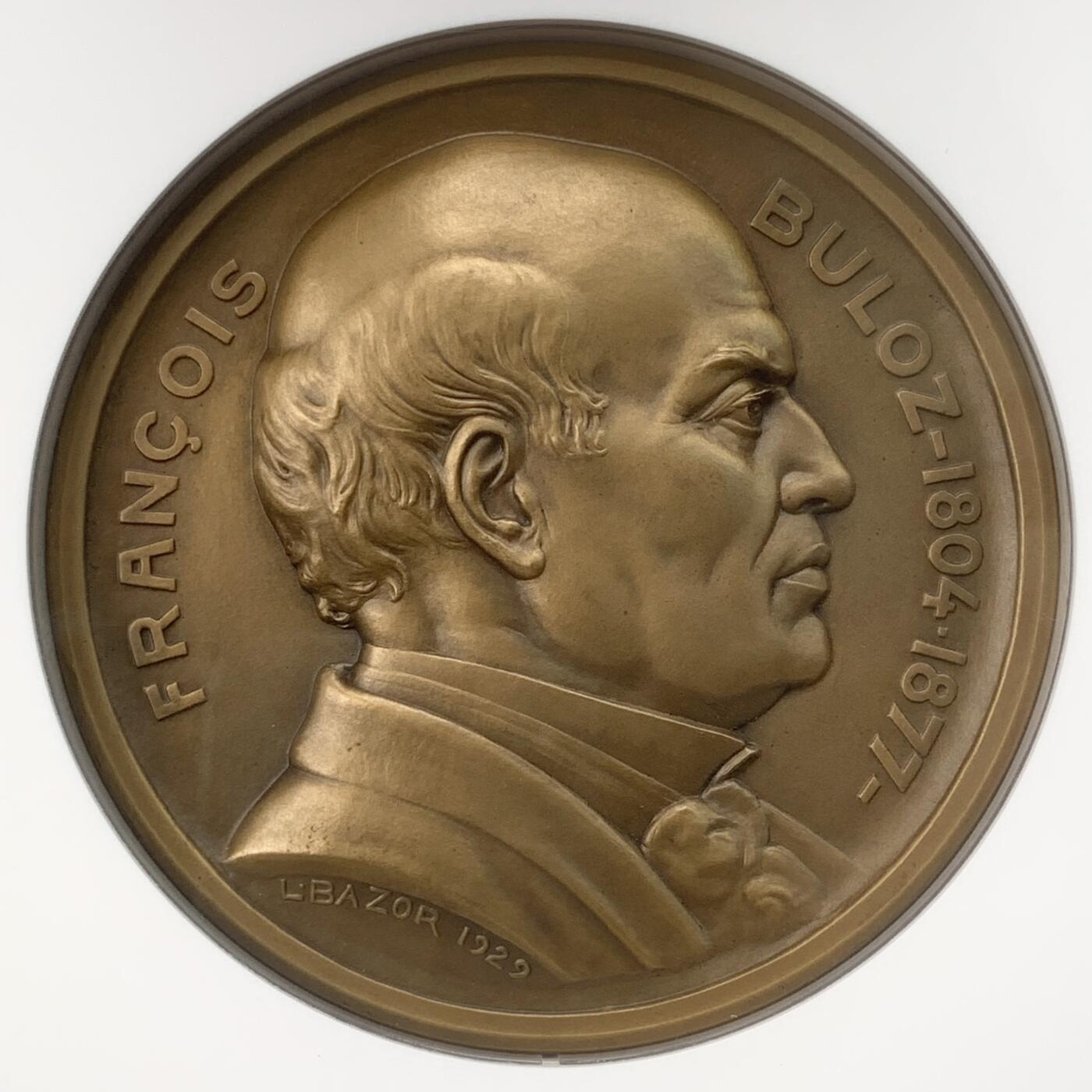 掌中浮雕-藏着的欧洲第059场 NGC MS65 : 1929年法国“两个世界的审阅一百周年纪念”纪念铜章，98mm，裸章重约450克   