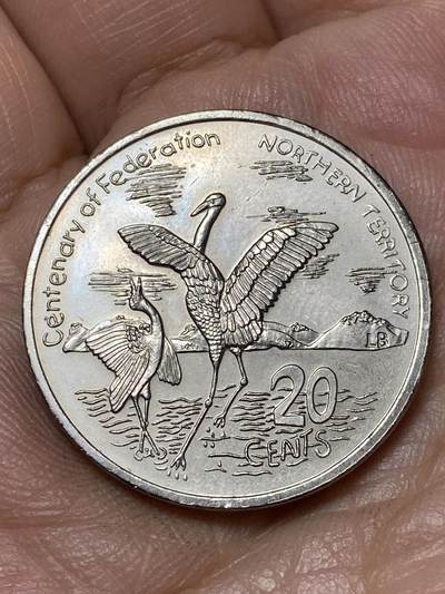 2026年第四十七场(总第二百一十六场）外国好品散币场(免佣金) 澳大利亚🇦🇺2001年20分(澳大利亚北领地省成立100周年纪念币)