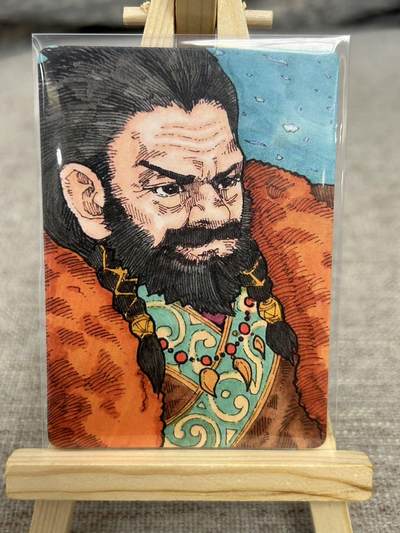 喜灰玩卡拍卖第八期，接拍品0佣金，欢迎送拍，释放现金流，让自己有资金可以购买更多喜欢的卡牌，让别的卡友能淘到更多心仪的卡牌 【限编】 小花瓣 老肥羊、小安老师绘 左贤王  普卡 限编 035/100编