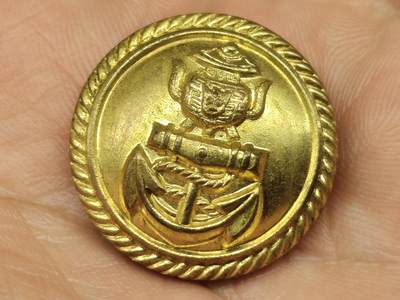 老徽章奖章勋章纪念章杂项专拍 北洋政府海军宝鼎纽扣-极美品镀金包老保真
