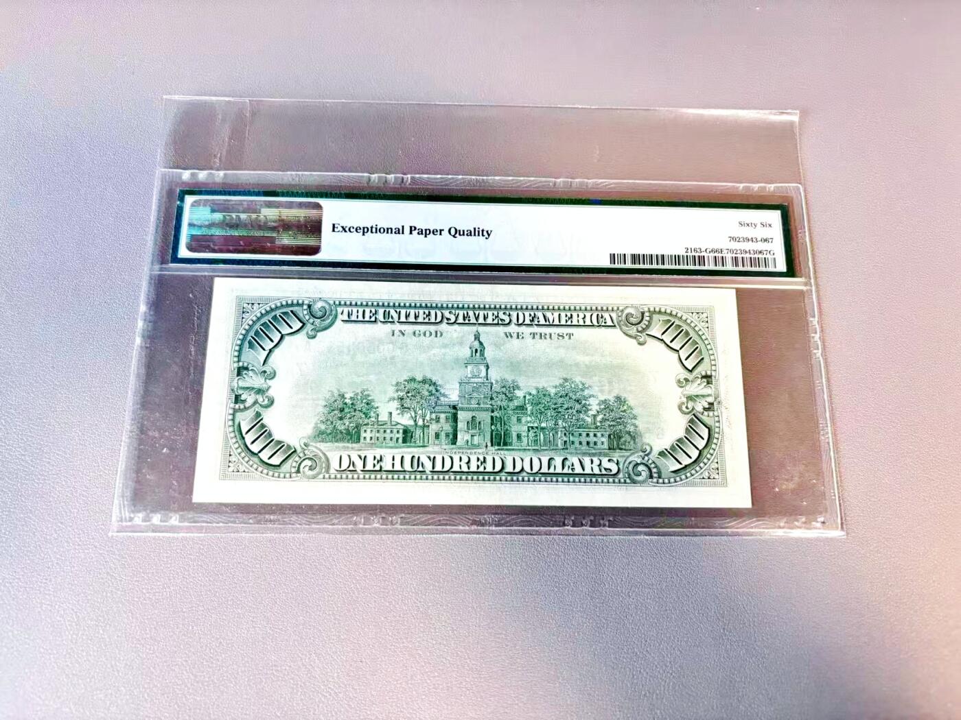 【Blue Auction】世界纸币精拍第812期——18级TOP拍卖/信誉/品质/专业/高效💫 【千位小号】美国 1963A 100美金 PMG66EPQ 