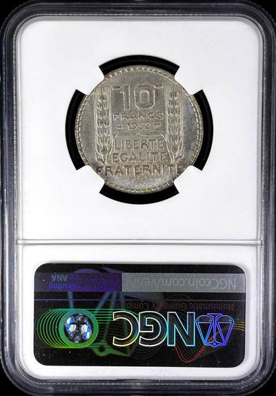 【雨安】【直播拍卖】【评级币章-132期】 2026-04-25 周六 19:30 (金价1050, 银价18.60)  [评级法国] France 法国 10法郎 KM#0878 桂冠女神  [10.00 g.,  0.680 Silver]  NGC-MS63