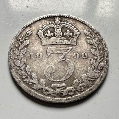 🌹外币初藏🌹🐯2026年第45场   每周二四六晚8️⃣点  世界硬币 英国 1900年 维多利亚 3便士银币 a