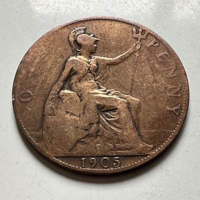 🌹外币初藏🌹🐯2026年第45场   每周二四六晚8️⃣点  世界硬币 英国1905年一便士