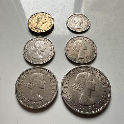 🌹外币初藏🌹🐯2026年第45场   每周二四六晚8️⃣点  世界硬币 英国1958年 清版6枚