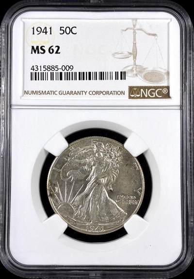 【雨安】【直播拍卖】【评级币章-132期】 2026-04-25 周六 19:30 (金价1050, 银价18.60)  [评级美洲] USA 美国 50美分 (1916-1947) 行走女神 半美元 [12.50 g., 0.900 Silver]  NGC-MS62