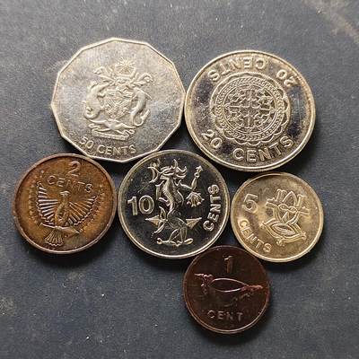 【全场包邮】纯粹捡漏拍522场 所罗门群岛1979-1995年6枚套币