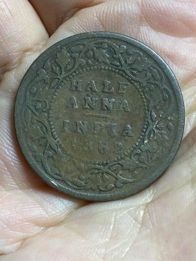 2026年第四十七场(总第二百一十六场）外国好品散币场(免佣金) 印度🇮🇳1862年半安娜(维多利亚女王时期)