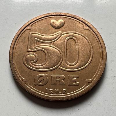 🌹外币初藏🌹🐯2026年第45场   每周二四六晚8️⃣点  世界硬币 丹麦1989年50欧尔