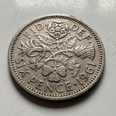 🌹外币初藏🌹🐯2026年第45场   每周二四六晚8️⃣点  世界硬币 英国1961年 6便士