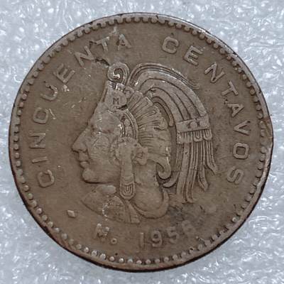 第一海外回流一元起拍收藏 散集专场  第311期 墨西哥1956年50分铜币 瓜特穆斯酋长