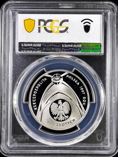 【雨安】【直播拍卖】【评级币章-132期】 2026-04-25 周六 19:30 (金价1050, 银价18.60)  [评级现代] Poland 波兰 10兹罗提 1997年 若望·保禄二世 PCGS-PR68DCAM 精制币