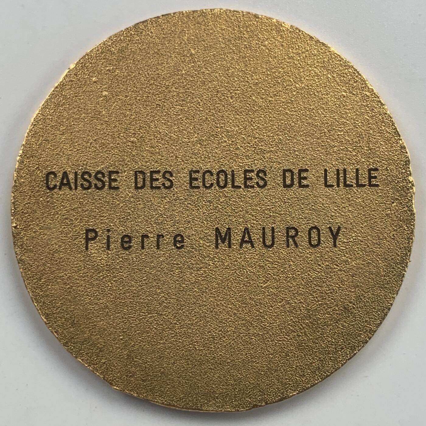 掌中浮雕-藏着的欧洲第059场 法国里尔学校基金会镀金奖章，50mm，25.7g