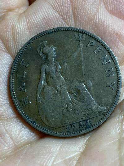 2026年第四十七场(总第二百一十六场）外国好品散币场(免佣金) 英国🇬🇧1934年半便士(乔治五世第三版，发行量最少年份)