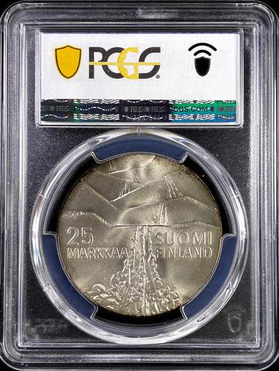 【雨安】【直播拍卖】【评级币章-132期】 2026-04-25 周六 19:30 (金价1050, 银价18.60)  [评级现代] Finland 芬兰 25马克 1978年 冬季运动  PCGS-MS66