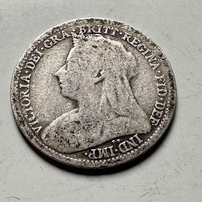 🌹外币初藏🌹🐯2026年第45场   每周二四六晚8️⃣点  世界硬币 英国 1901年 维多利亚 3便士银币 c