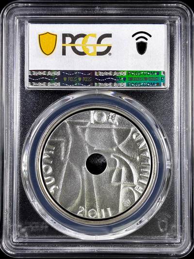 【雨安】【直播拍卖】【评级币章-132期】 2026-04-25 周六 19:30 (金价1050, 银价18.60)  [评级欧元] Finland 欧元 芬兰 10欧元 2011年 设计师凯·弗兰克 Kaj Franck PCGS-PR68DCAM 精制币