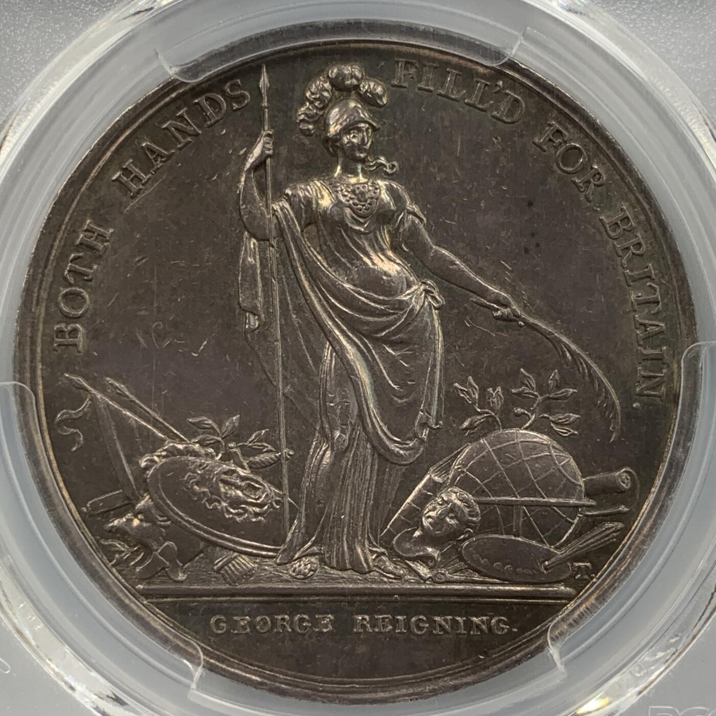 掌中浮雕-藏着的欧洲第059场 PCGS MS61 : 1736年英国乔治二世时期北美殖民地银章，39mm，Eimer-537