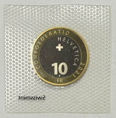 S&S Numismatic世界钱币-拍卖 第126期  瑞士2021年 瑞士森林动物-赤狐 10法郎双色纪念币 原厂塑封