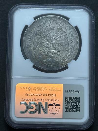 文馨钱币收藏第 303 场，【五一钱币荟，收藏盛宴】长期接代拍业务 NGC AU58 墨西哥 1900 年鹰洋银元，双面好彩，细节拉满