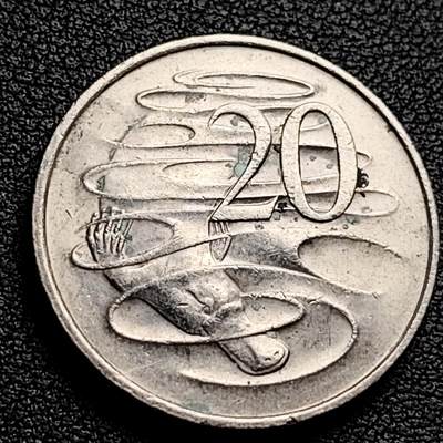 泉币菌-第230场-拍品多 请提前出价 1981年英属澳大利亚20分 伊丽莎白女王  鸭嘴兽  28.5mm