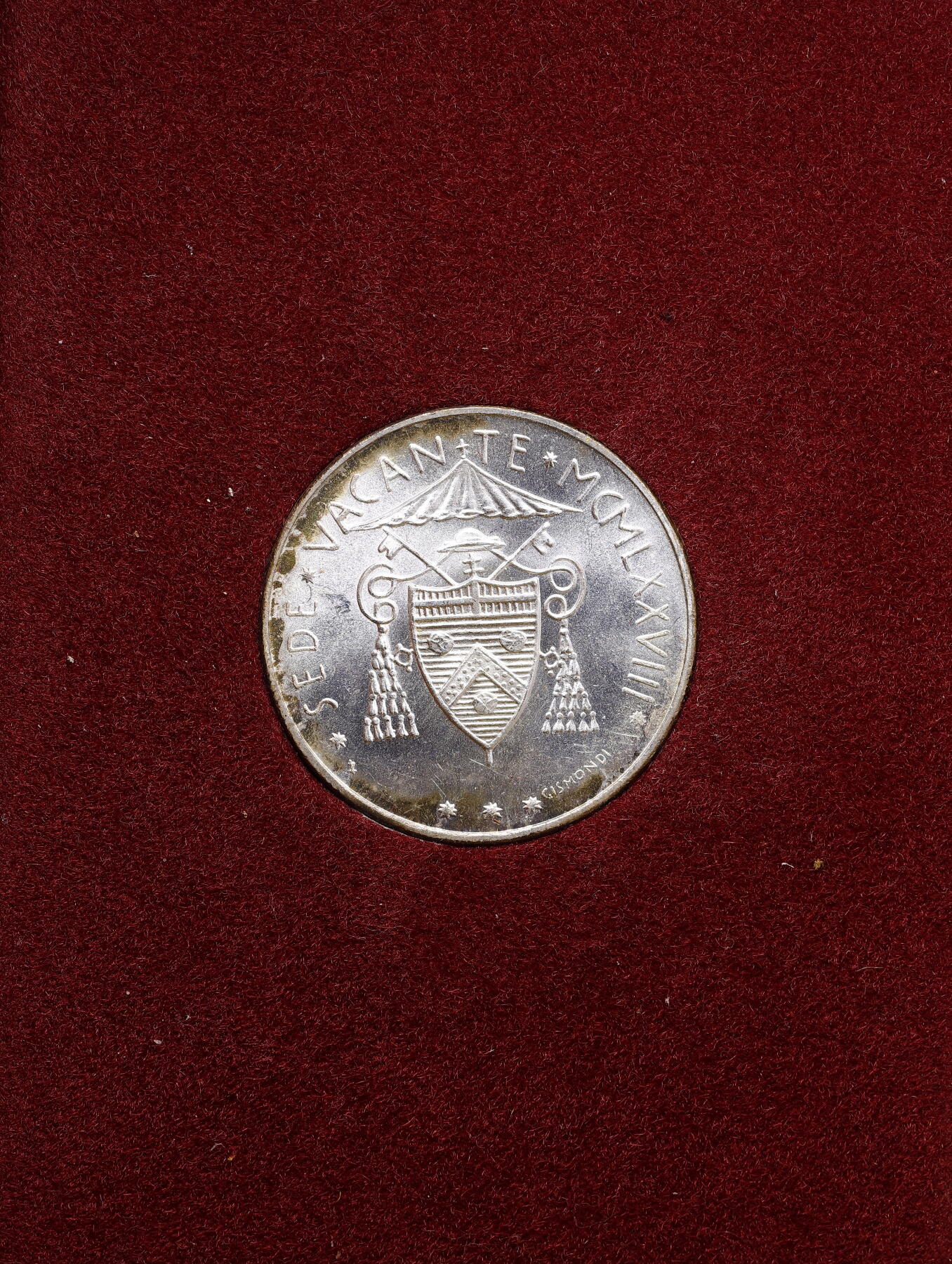 观钱 近现代机制币拍卖No.009（全场顺丰包邮，不区分偏远地区）  1978 年梵蒂冈 “教座出缺（Sede Vacante）”500 里拉银币（带原包装）