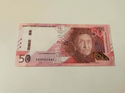 零零发流通品外国纸币拍卖 无佣金 秘鲁50索尔 品相好