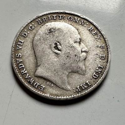 🌹外币初藏🌹🐯2026年第45场   每周二四六晚8️⃣点  世界硬币 英国 1908年 爱德华七世 3便士银币 c