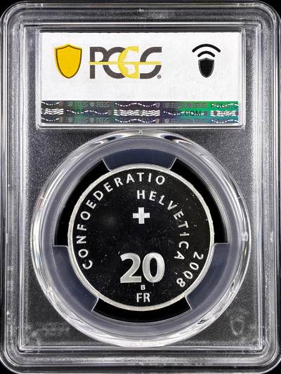 【雨安】【直播拍卖】【评级币章-132期】 2026-04-25 周六 19:30 (金价1050, 银价18.60)  [评级现代] Switzerland 瑞士 20法郎 2008年 冰球  PCGS-MS69